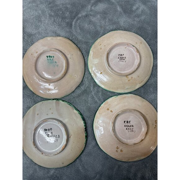 F.B.C. Anaca Italy Ceramic Tea Cup & Saucer Set Artisan 5505 Folkart signed - Picture 4 of 16